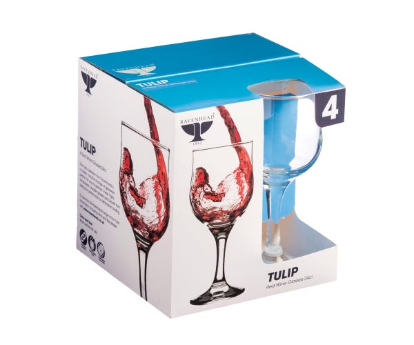 Ravenhead Tulip Set Of 4 Red Wine Glasses 24cl
