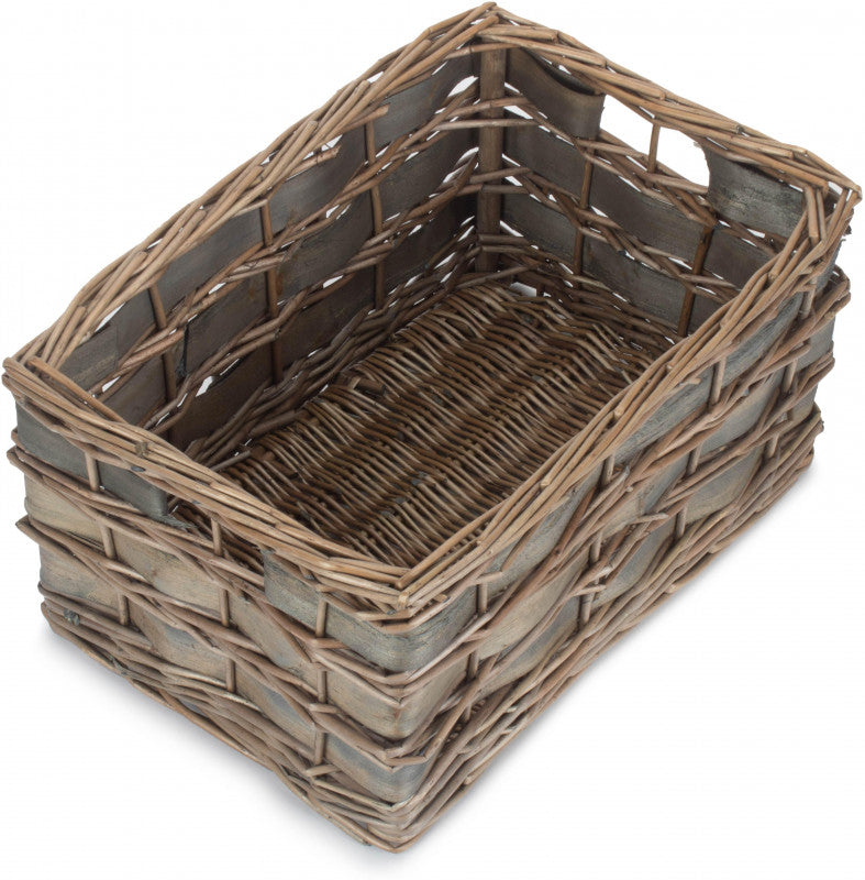 MEDIUM GREY SCANDI STORAGE BASKET - UNLINED
