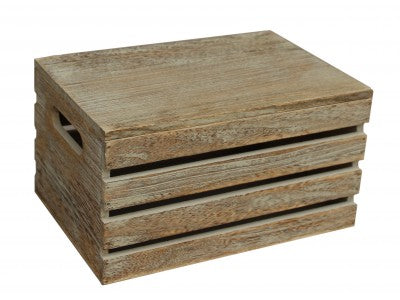 SMALL OAK EFFECT STORAGE BOX