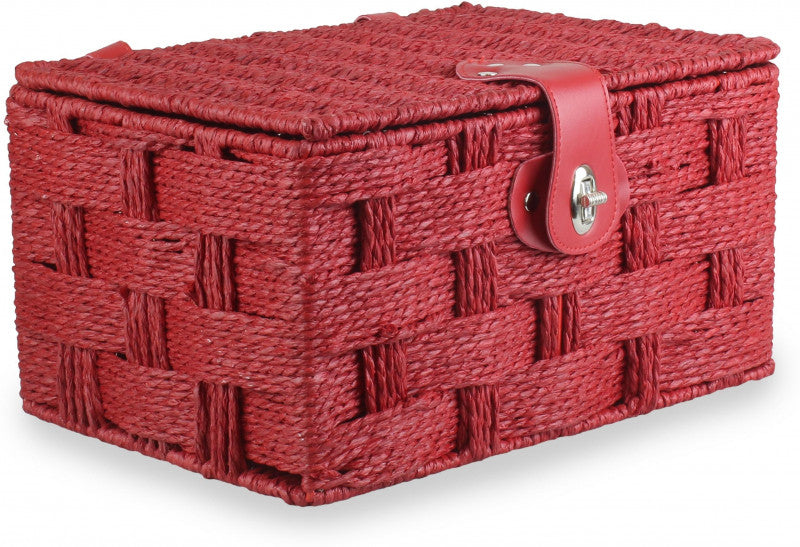 SMALL RED PAPER ROPE HAMPER