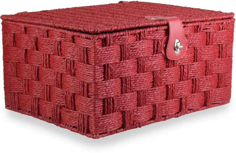 LARGE RED PAPER ROPE HAMPER