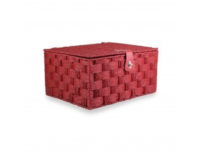 LARGE RED PAPER ROPE HAMPER