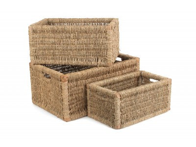 SEAGRASS STORAGE BASKET SET 3