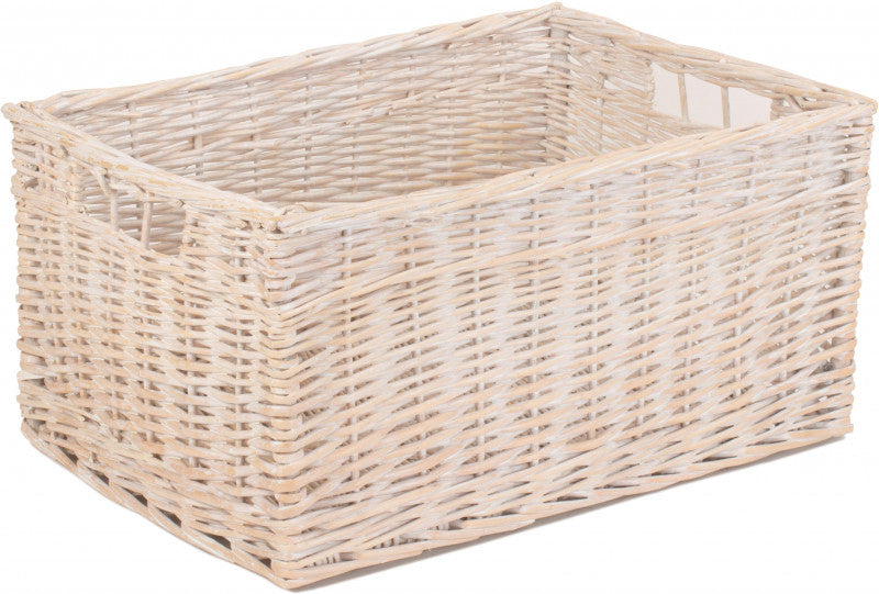 EXTRA LARGE WHITE WASH STORAGE BASKET