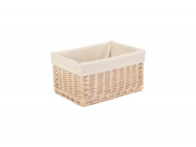 MEDIUM WHITE LINED STORAGE BASKET