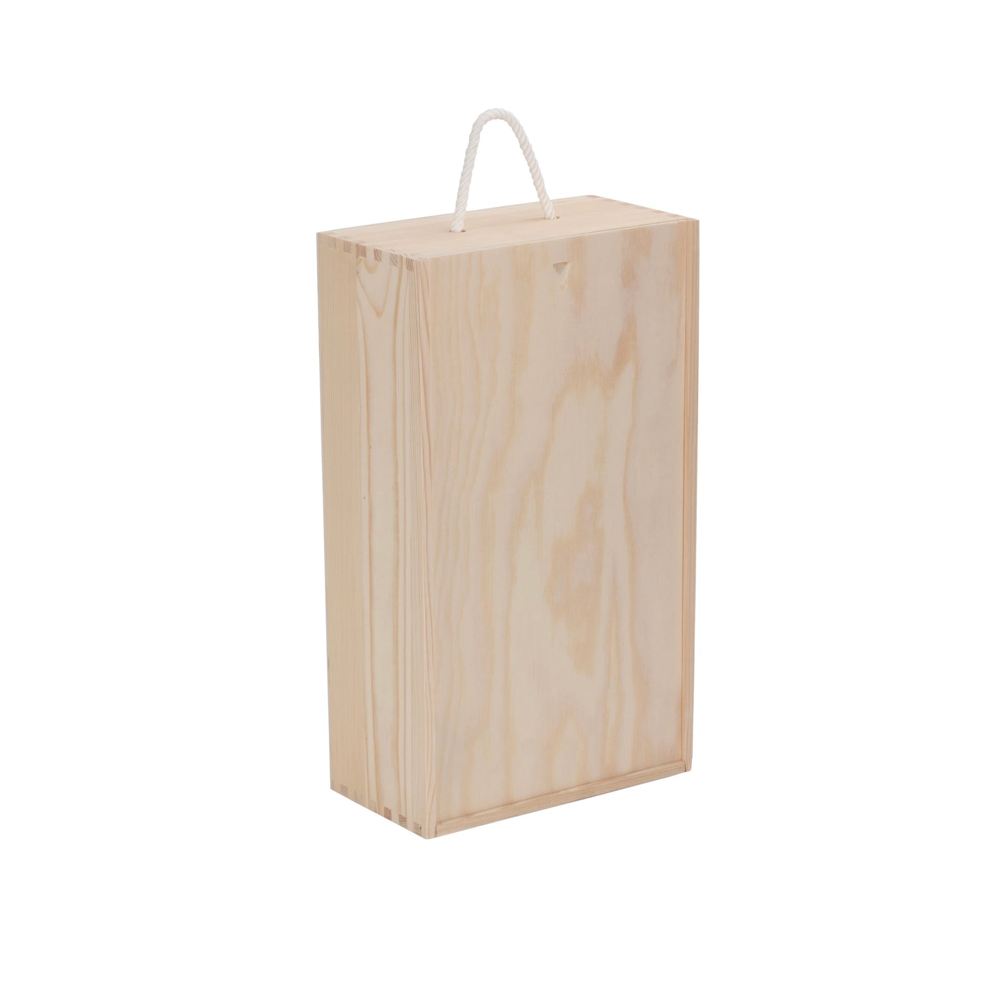 Two Bottle Sliding Lid Wooden Box