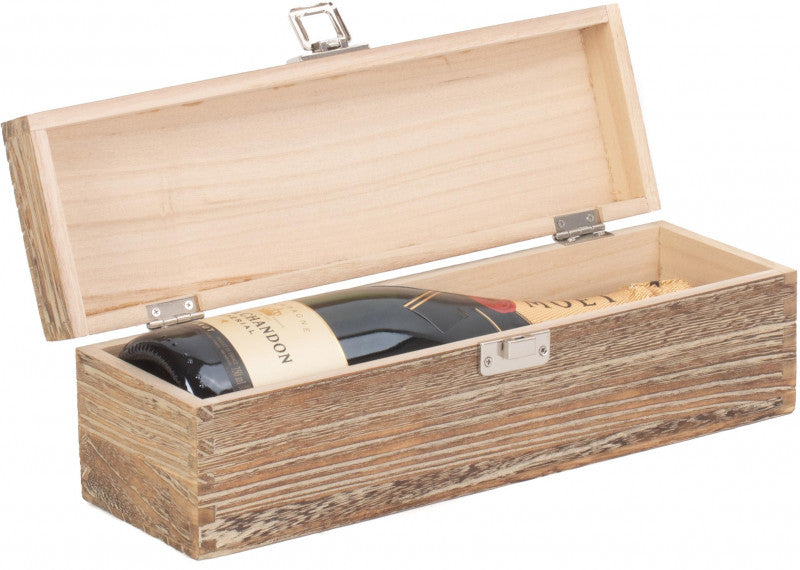 Single Bottle Oak Effect Wooden Box