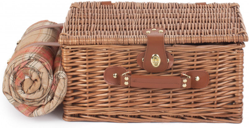 2 PERSON AUTUMN RED TARTAN HAMPER