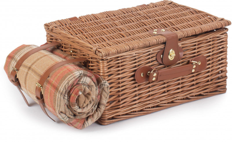 2 PERSON AUTUMN RED TARTAN HAMPER