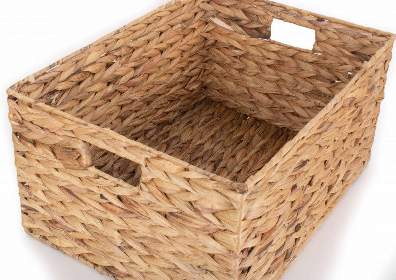 LARGE WATER HYACINTH RECTANGULAR STORAGE BASKET