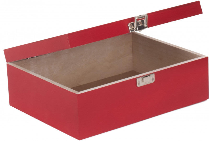 12" RED WOODEN BOX
