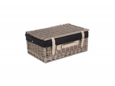 18" ANTIQUE WASH HAMPER with BLACK LINING