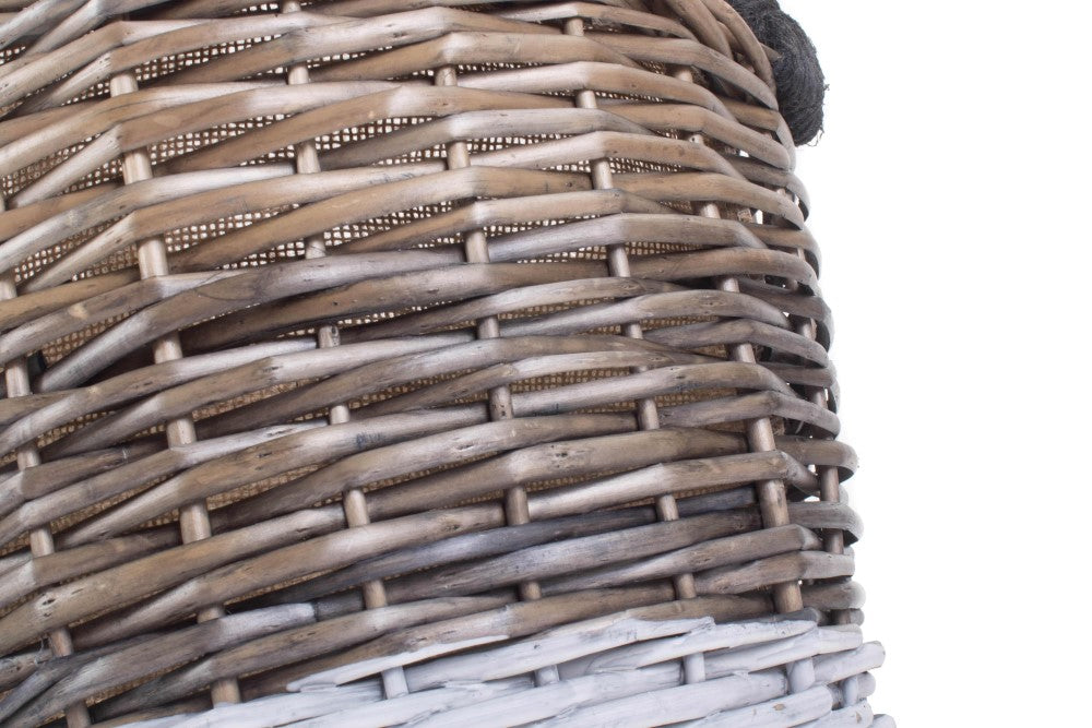 Small Round Triple Tone Chunky Storage Basket With Lining