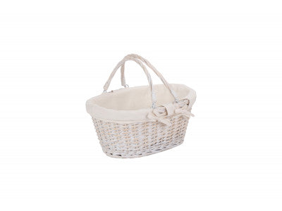 MEDIUM WHITE SWING HANDLE SHOPPER - WHITE LINING