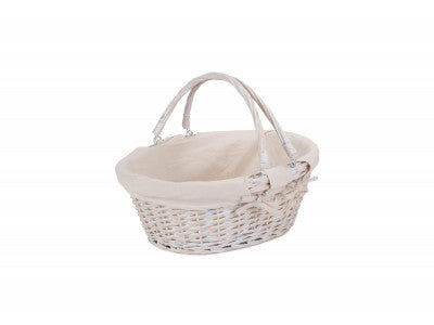 LARGE WHITE SWING HANDLE SHOPPER - WHITE LINING