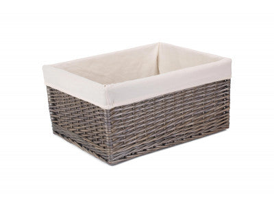 JUMBO ANTIQUE WASH LINED STORAGE BASKET