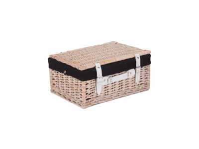 16" WHITE HAMPER with BLACK LINING