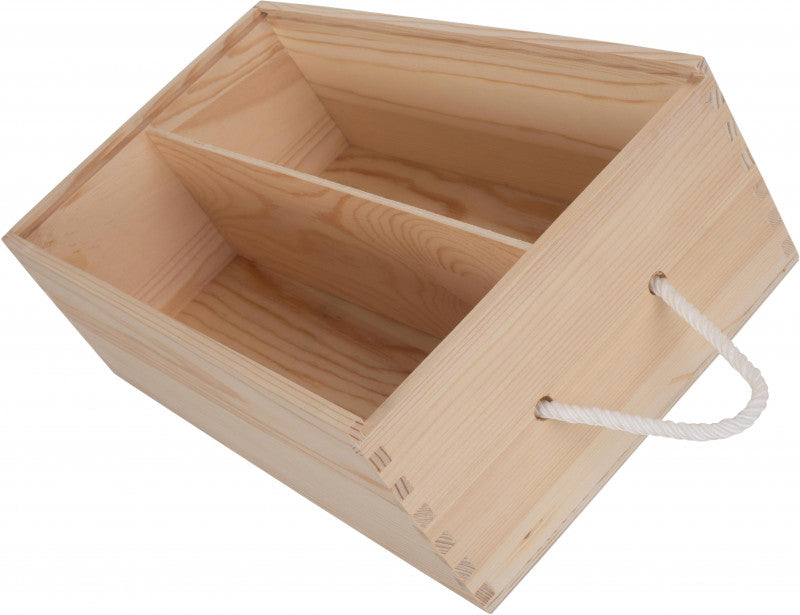 Two Bottle Sliding Lid Wooden Box