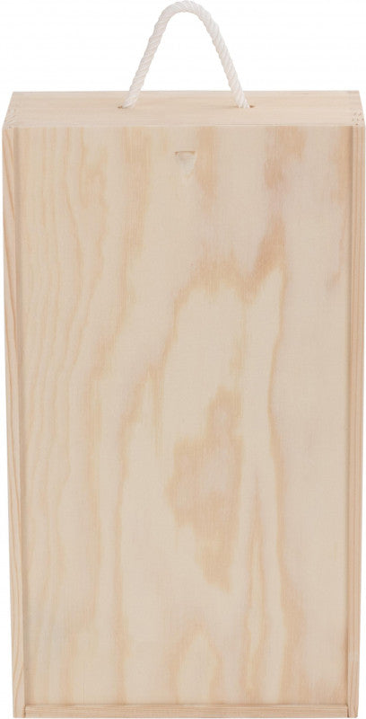 Two Bottle Sliding Lid Wooden Box