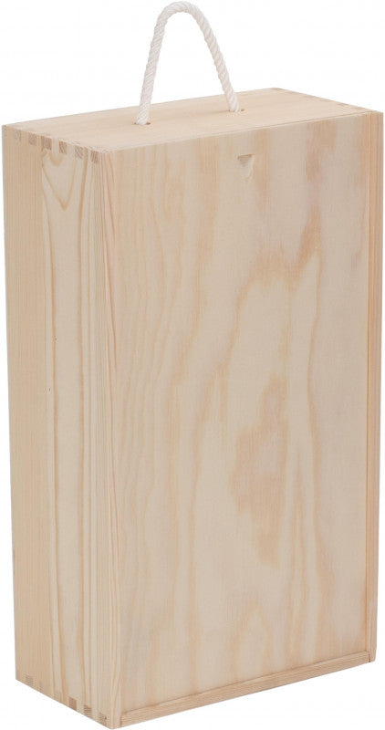 Two Bottle Sliding Lid Wooden Box