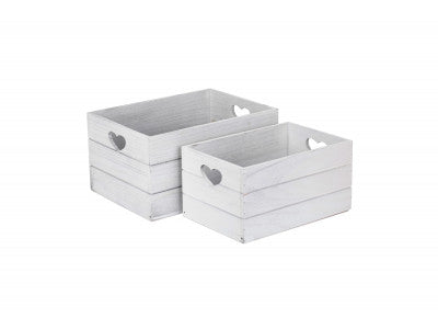 VINTAGE HEART CUT-OUT CRATE SET 2