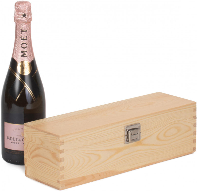 Single Bottle Clear Varnish Wooden Box