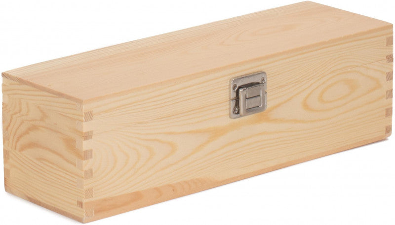 Single Bottle Clear Varnish Wooden Box
