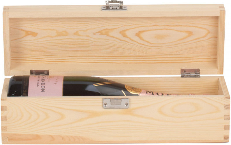Single Bottle Clear Varnish Wooden Box