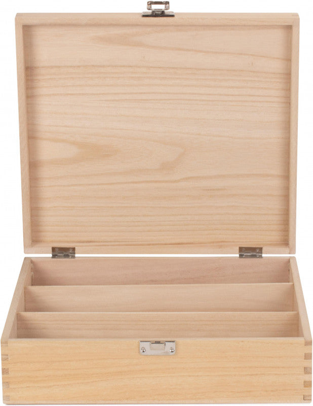 THREE BOTTLE CLEAR VARNISH WOODEN BOX