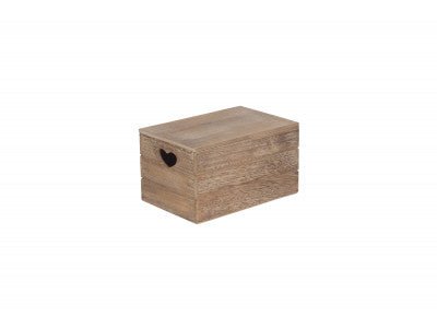 SMALL OAK EFFECT HEART CUT-OUT BOX