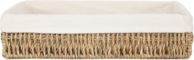 SMALL LINED RECTANGULAR SEAGRASS TRAY