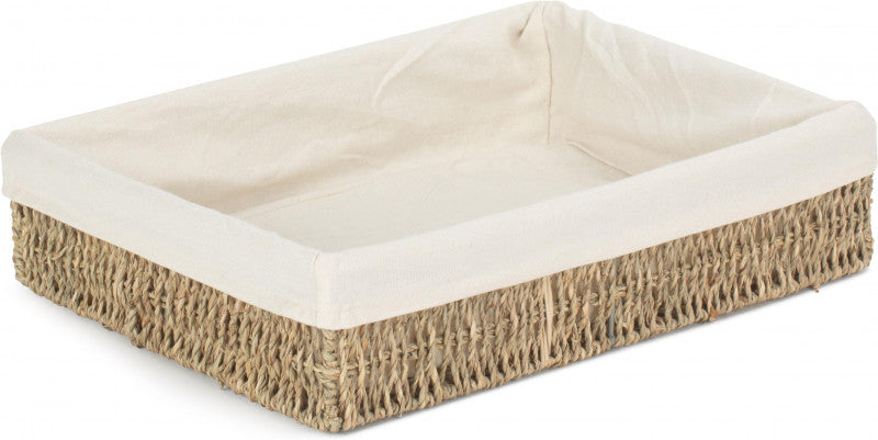 LARGE LINED RECTANGULAR SEAGRASS TRAY