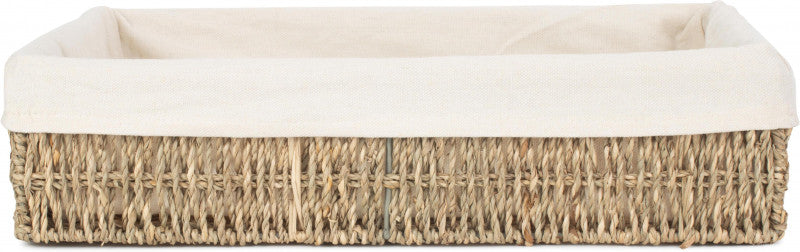 LARGE LINED RECTANGULAR SEAGRASS TRAY