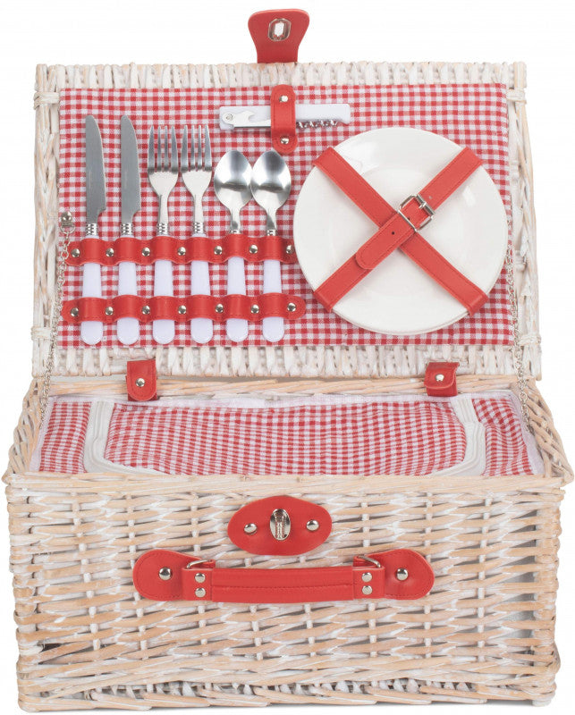 RED & WHITE GINGHAM 2 PERSON FITTED HAMPER