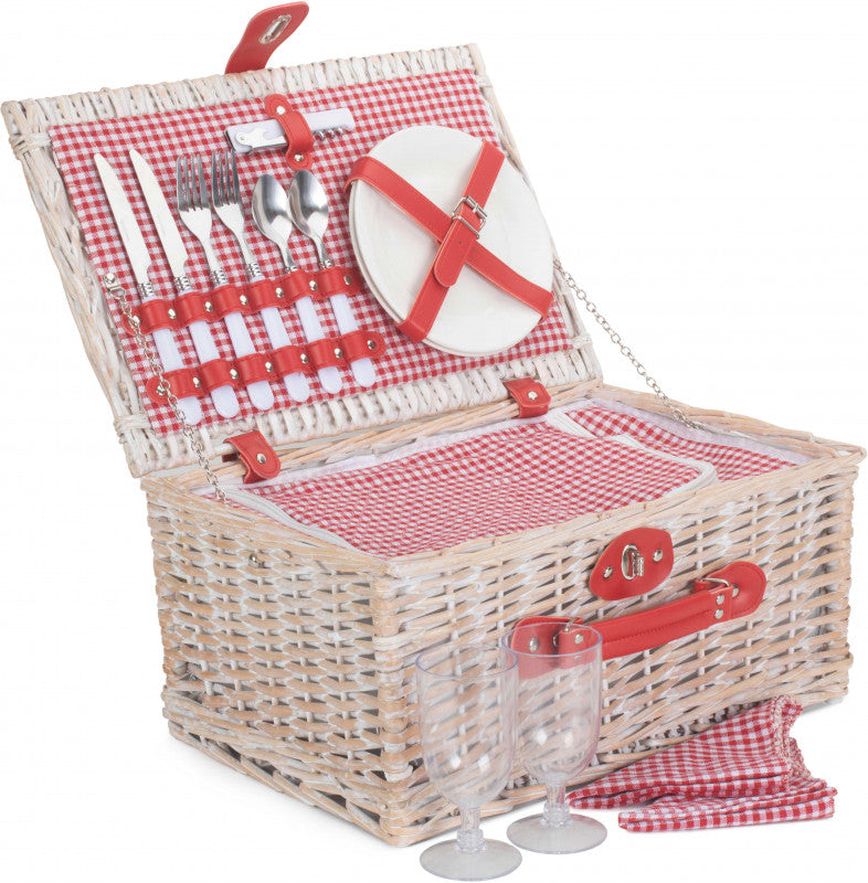 RED & WHITE GINGHAM 2 PERSON FITTED HAMPER