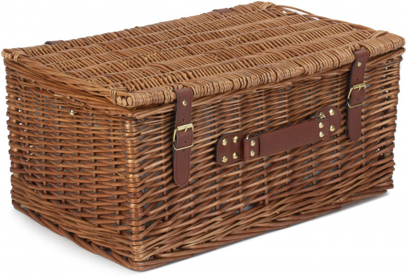 6 PERSON GREEN TWEED CLASSIC PICNIC HAMPER
