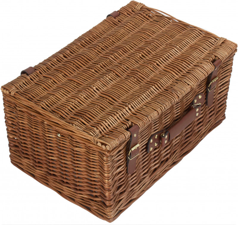 6 PERSON GREEN TWEED CLASSIC PICNIC HAMPER