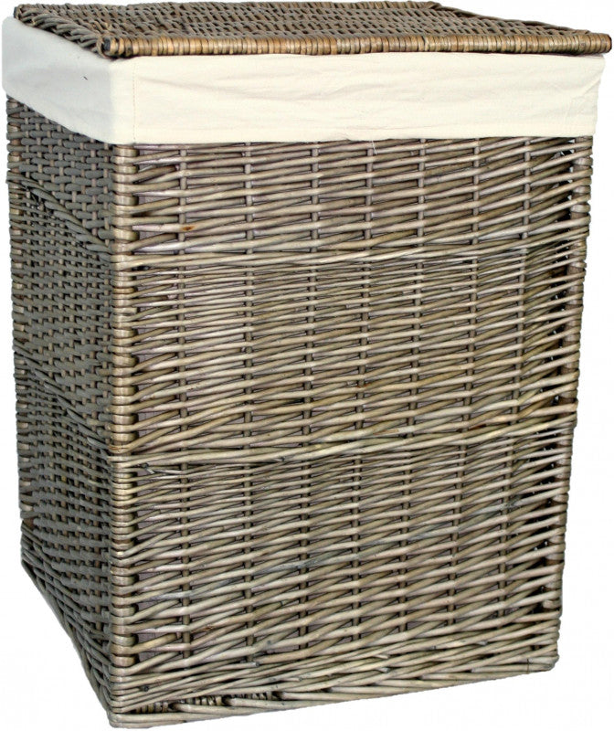 LARGE SQUARE LAUNDRY BASKET with WHITE LINING