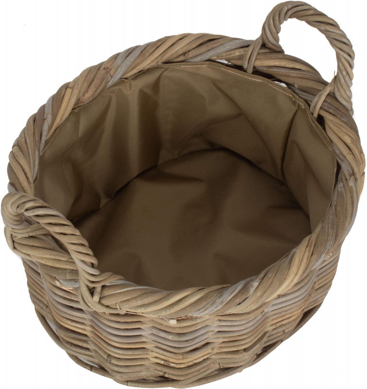 Size 1 - Oval Rattan Log Basket with Cordura Lining