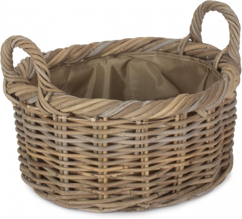Size 1 - Oval Rattan Log Basket with Cordura Lining