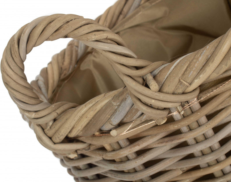 Size 1 - Oval Rattan Log Basket with Cordura Lining