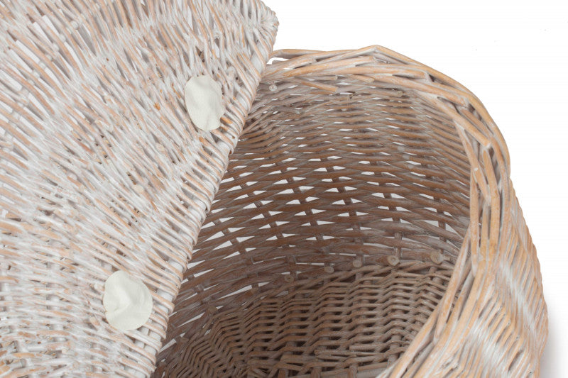 WHITE WASH FINISH OVAL PICNIC - UNLINED