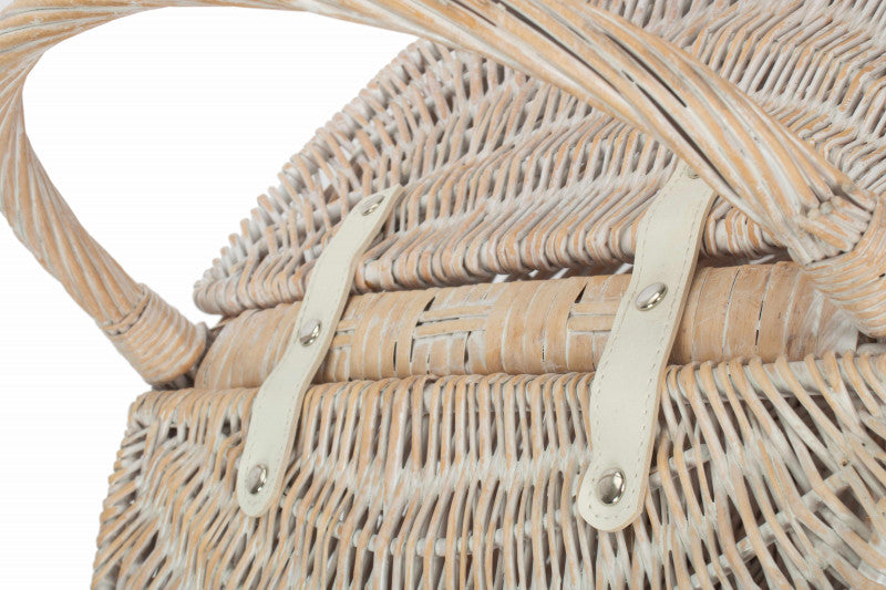 WHITE WASH FINISH OVAL PICNIC - UNLINED