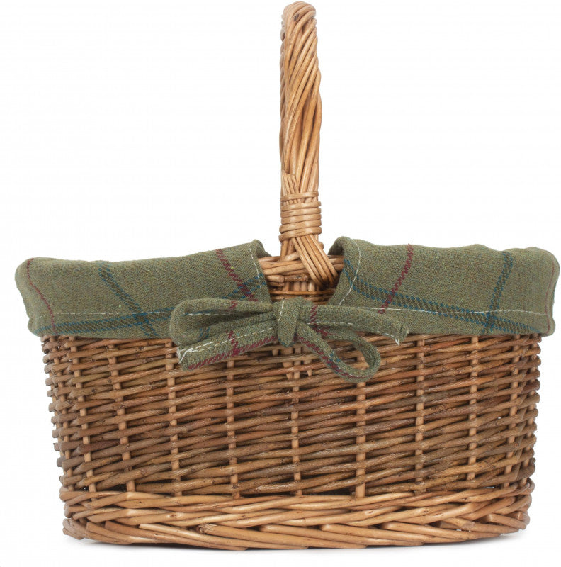 CHILD'S COUNTRY OVAL SHOPPER with GREEN TWEED LINING