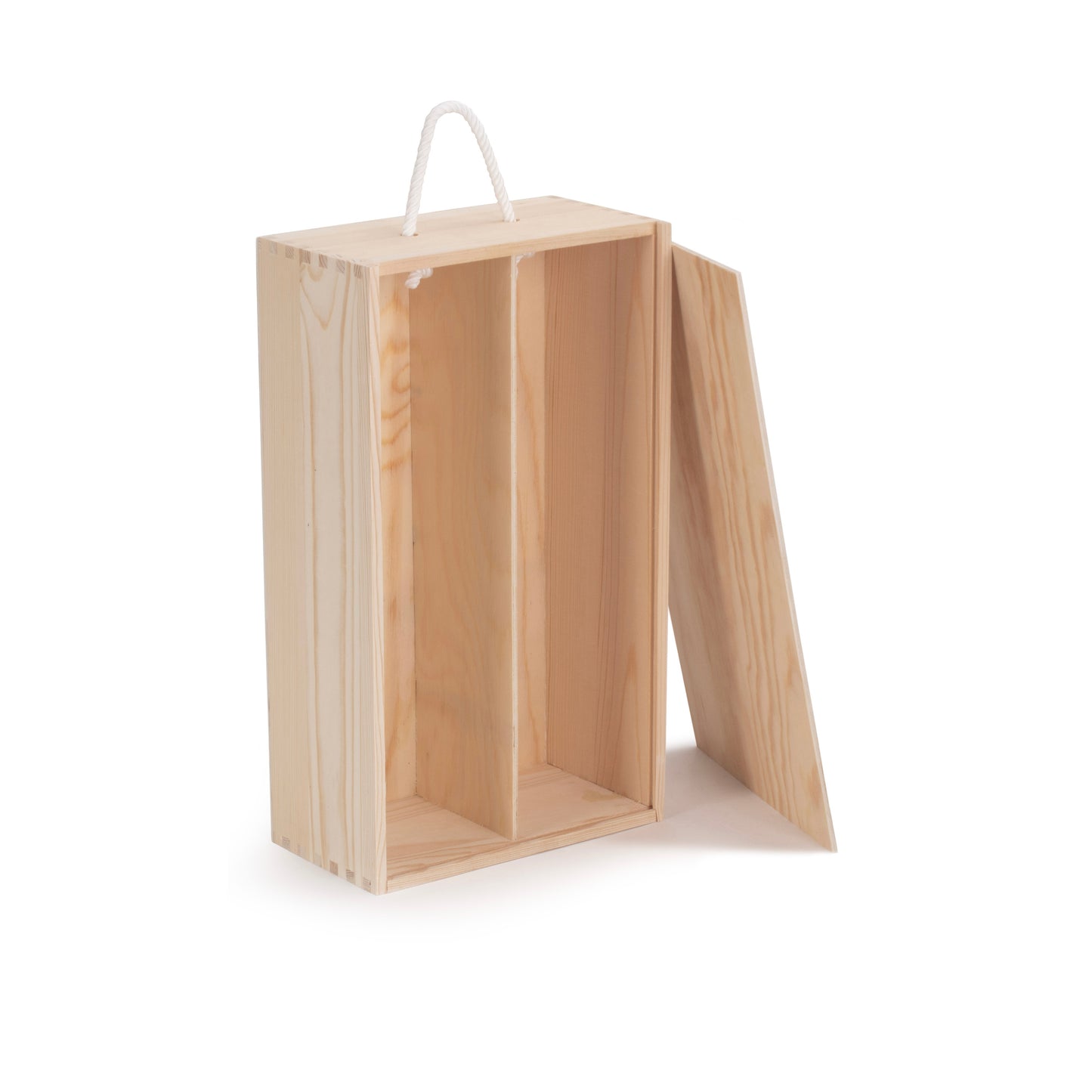 Two Bottle Sliding Lid Wooden Box