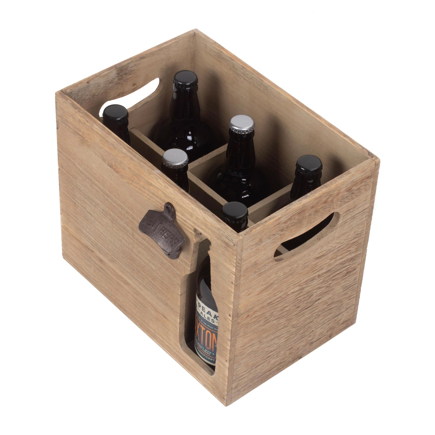 6 Beer Bottle Cut-out Holder With Bottle Opener