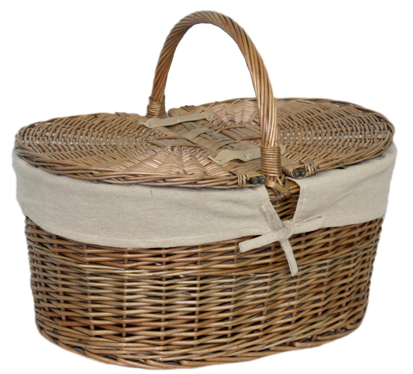 DEEP ANTIQUE WASH OVAL PICNIC BASKET