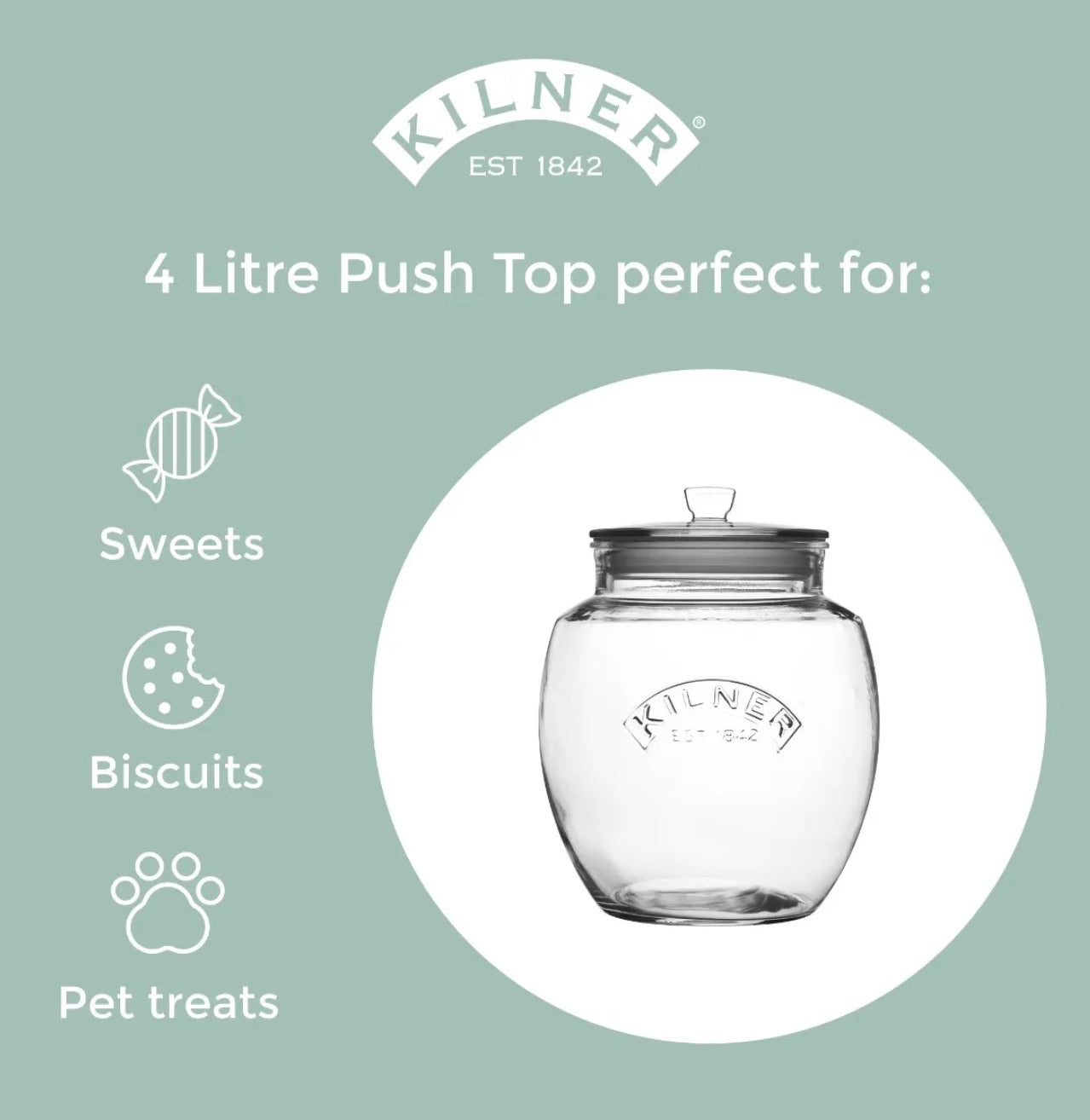 Kilner Universal Push Top Storage Jar 4 Litre