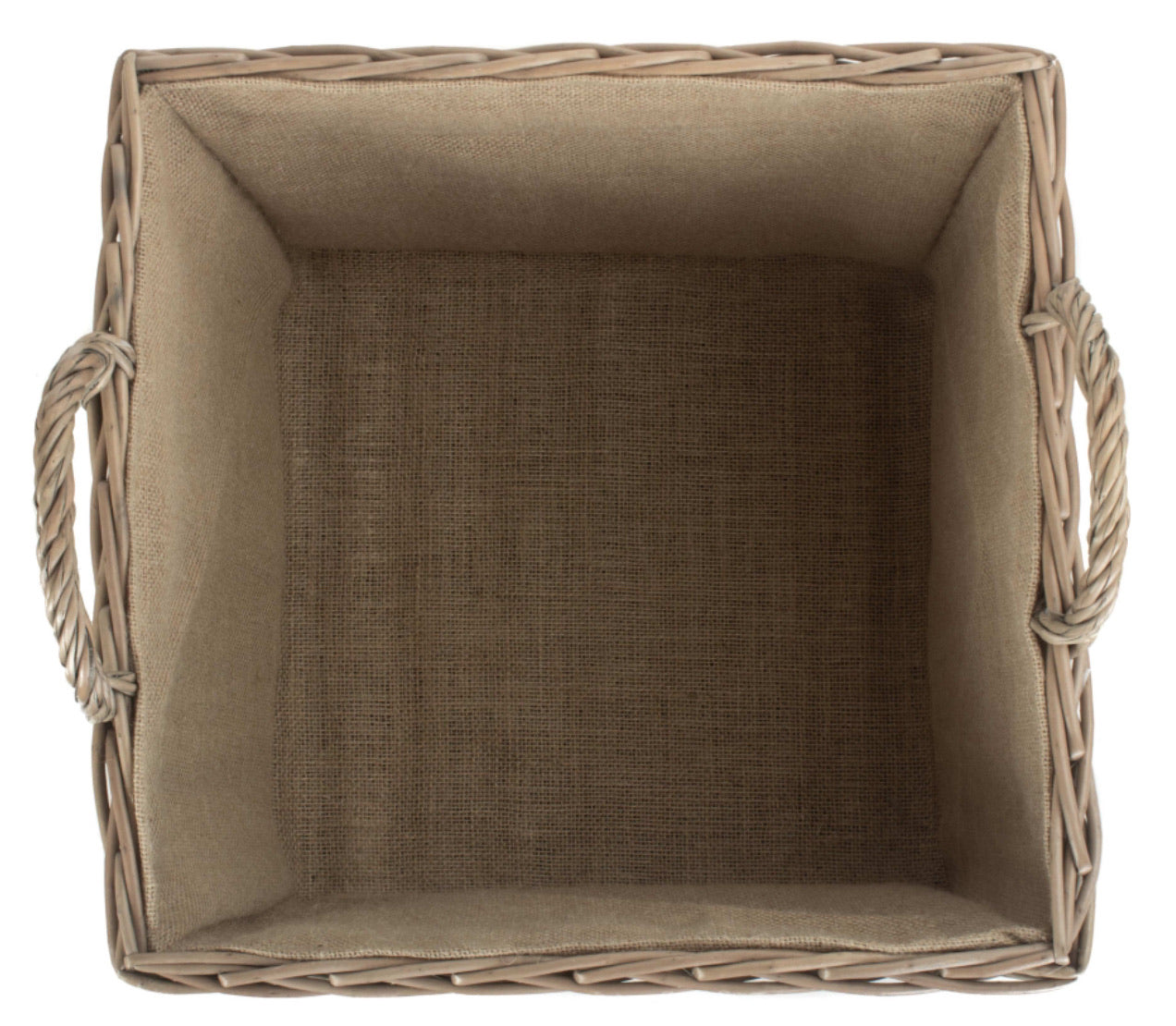 Large Square Lined Wicker Log Basket