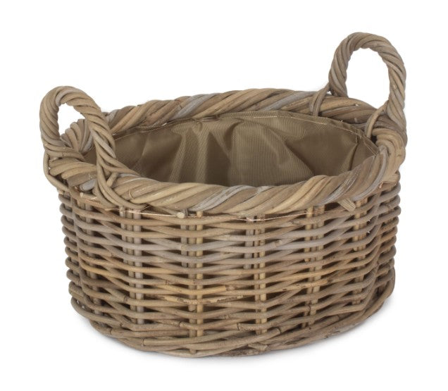 Size 1 - Oval Rattan Log Basket with Cordura Lining